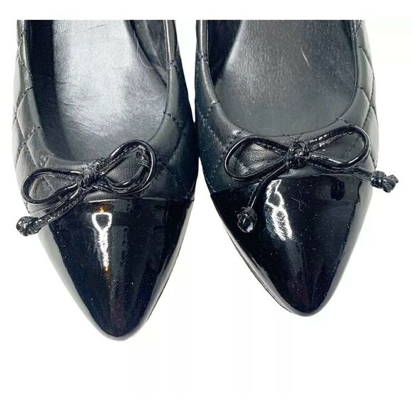 FS/NY Women's Black Quilted Kitten Heels size 9.5 M - Picture 3 of 9